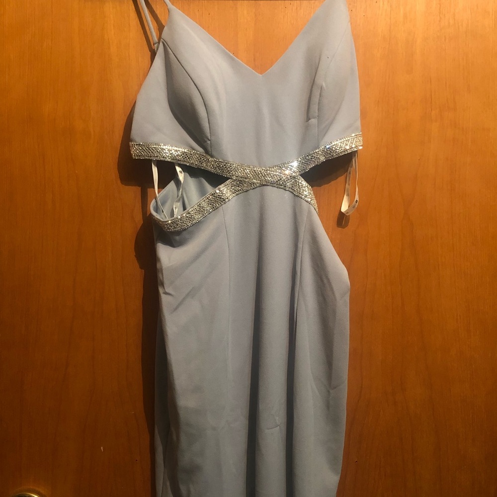 Blue and Silver Prom Dress